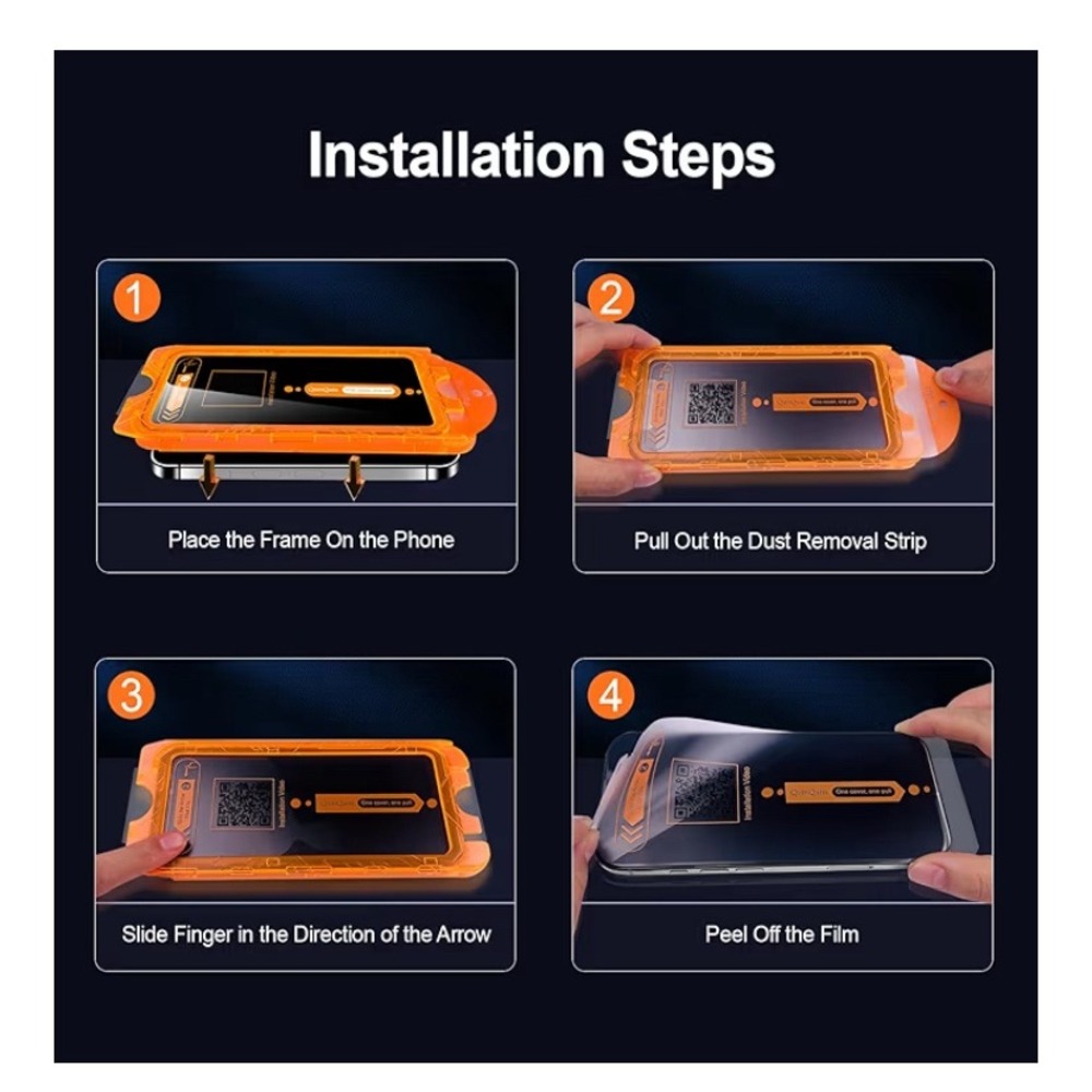 QsmQam for iPhone 16 Screen Protector + Camera Lens Protector, Shatterproof - Picture 5 of 5